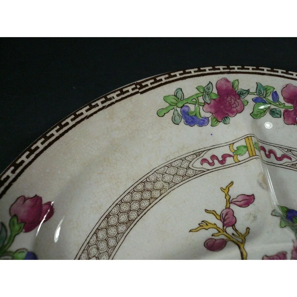 Vintage Booth's Indian Tree Divided Picnic Plate 10 5/8